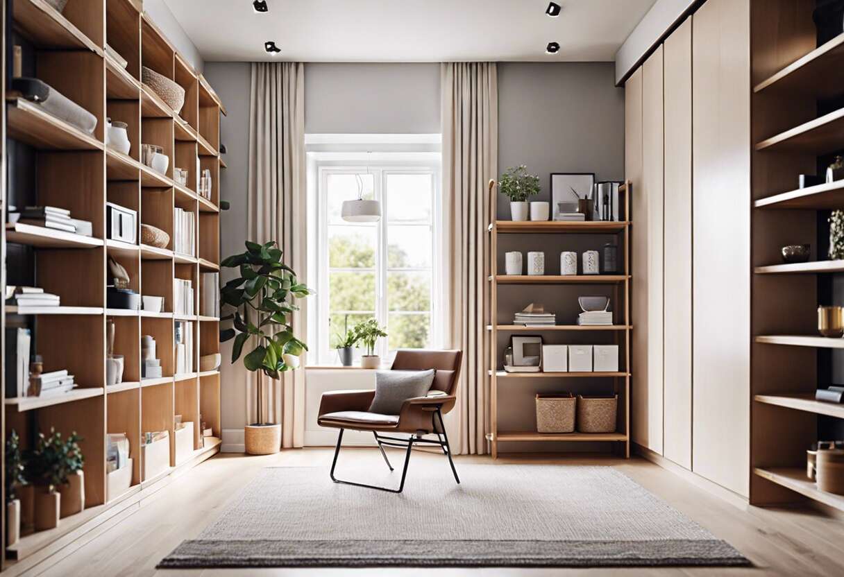 Exploitation stratégique de l'espace vertical : étagères hautes et astuces de pro