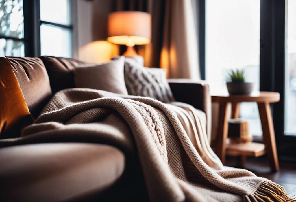 Plaids douillets et jetés de canapé : confort et esthétique combinés