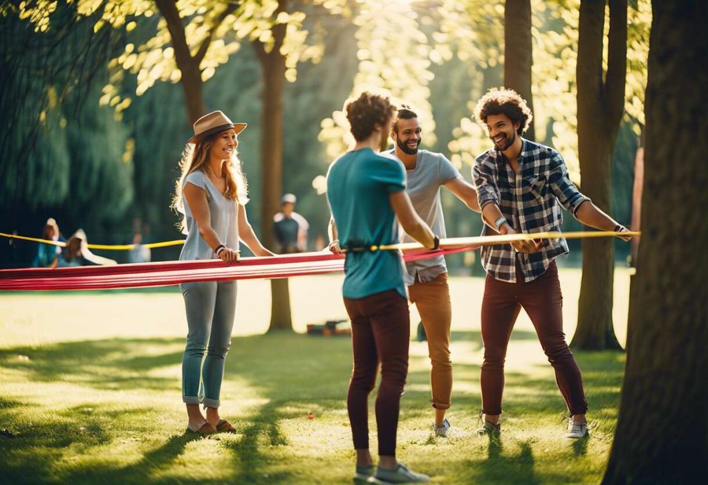 Slackline entre amis : installer votre première ligne en toute sécurité