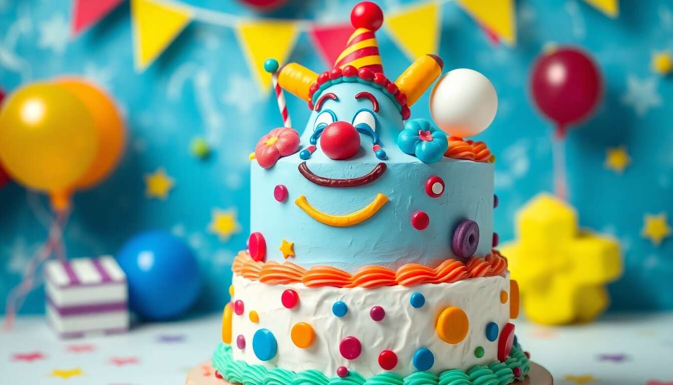 Gâteau d'anniversaire : inspiration clownesque