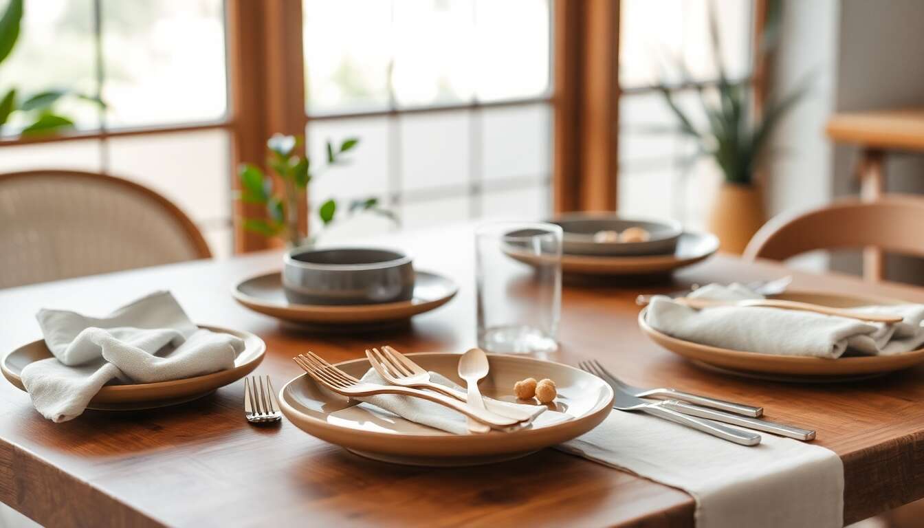 Accessoires de table en matières naturelles