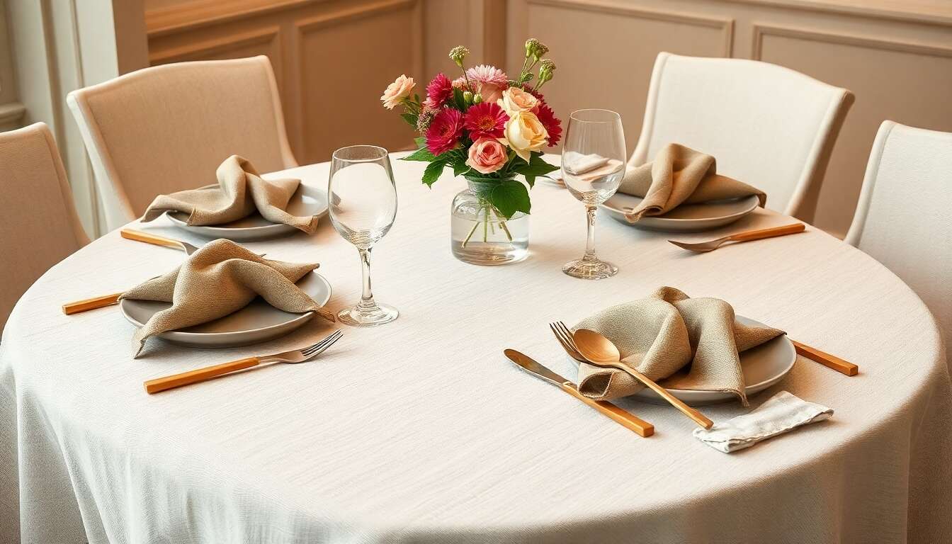 Textiles écologiques : nappes et serviettes en fibres naturelles