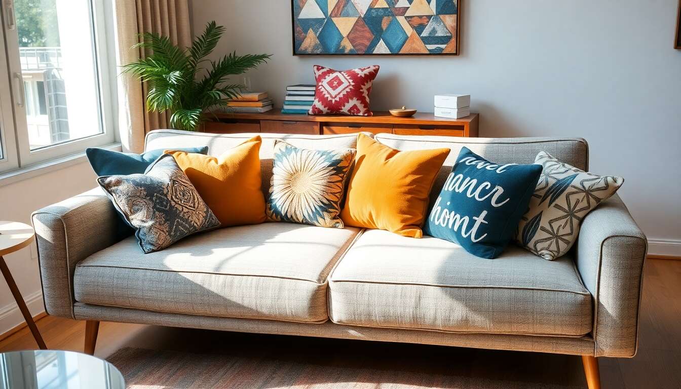 Coussins : forme et taille idéales pour votre canapé