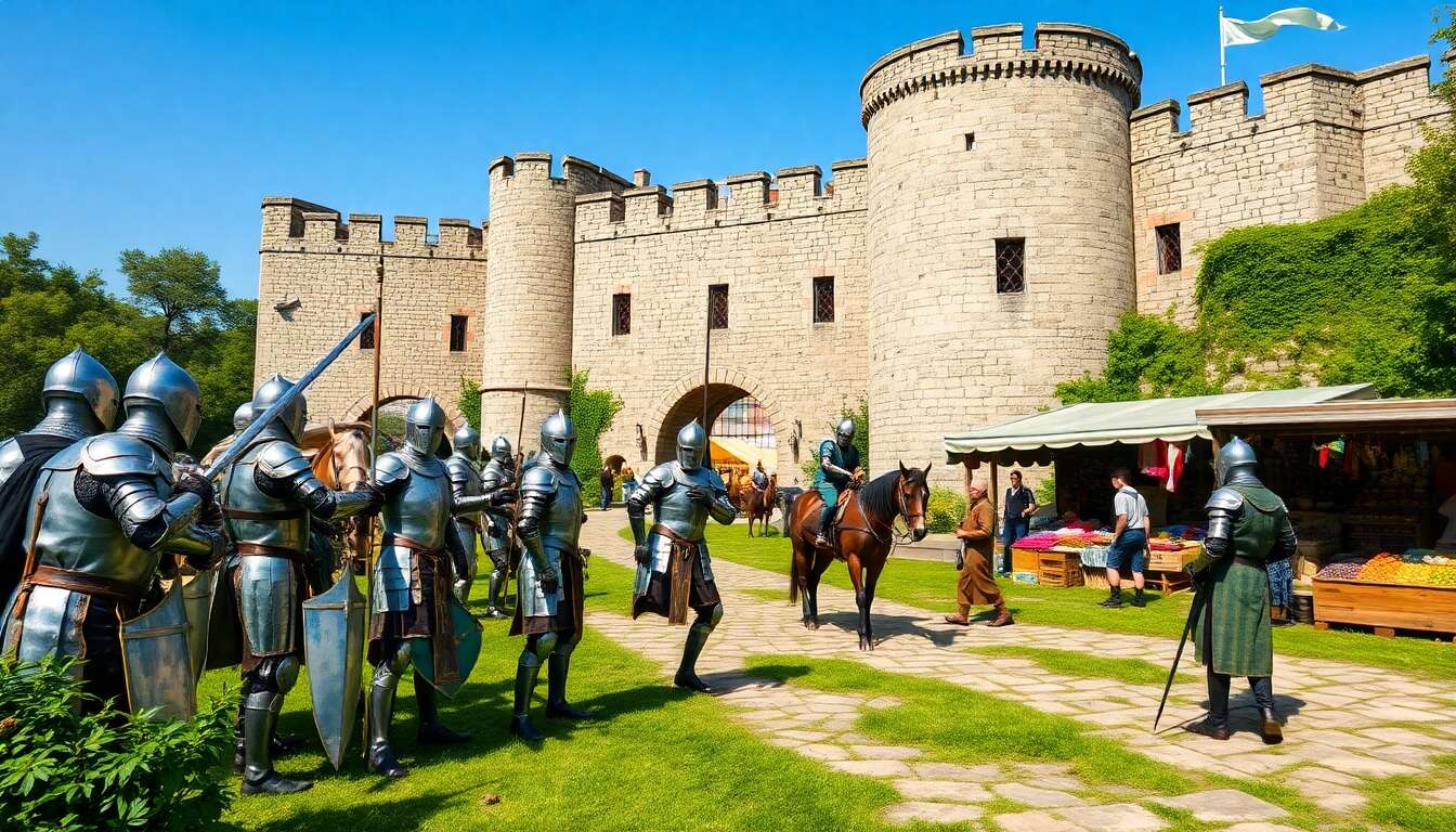Vie quotidienne dans un château fort médiéval