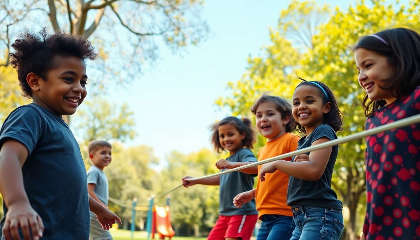 Slackline pour enfants : équilibre et concentration avec amusement