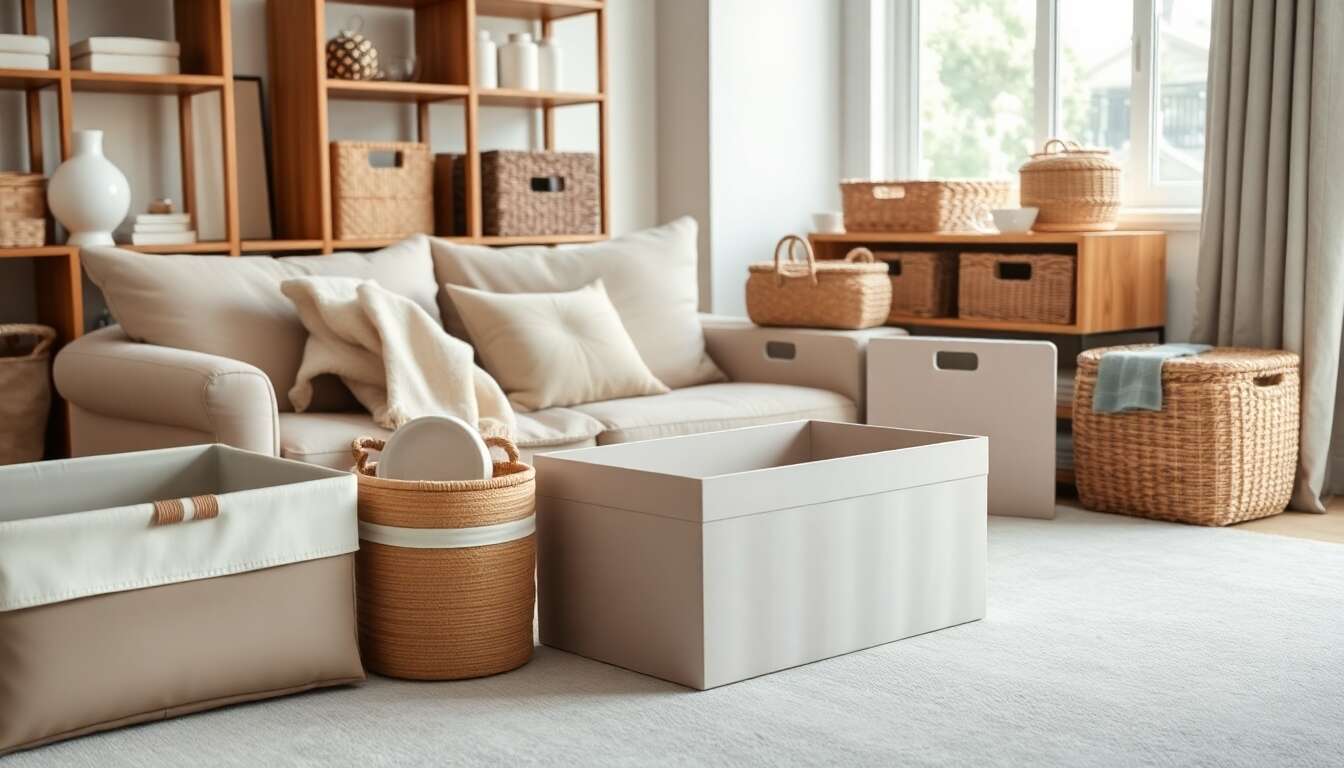 Utilisation des paniers et boîtes de rangement