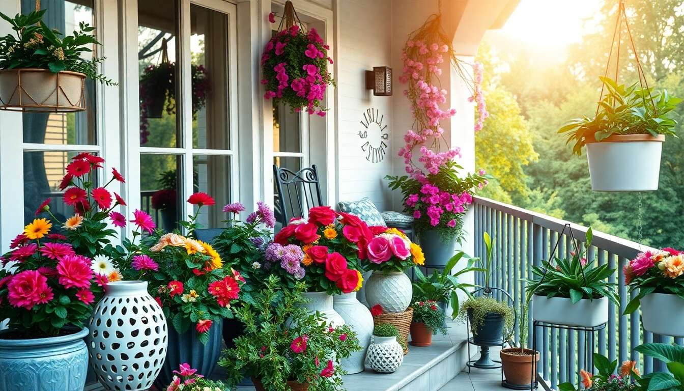 Accessoires d&eacute;co pour sublimer votre balcon fleuri