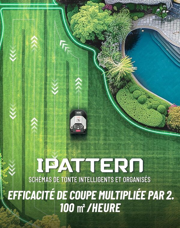Robot Tondeuse avec Câble Périphérique Jusqu'à 500m² 40% de Pente, Technologie Noir Navigation Tondeuse Robot, LiDAR Évitement d'obstacles, Gestion Multi-Zones, Contrôle APP (KDRM105)