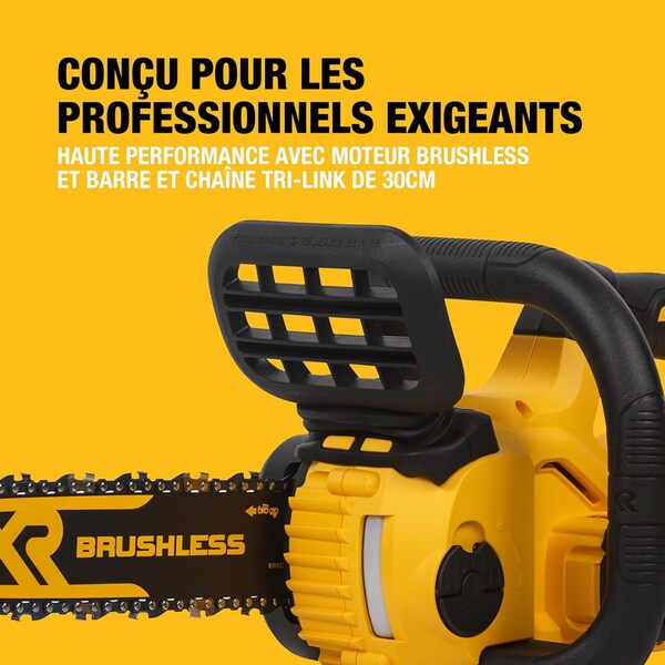 DEWALT - Tronçonneuse Compacte Brushless XR 18V 30cm, Outil Seul, DCM565N-XJ [Classe énergétique A]