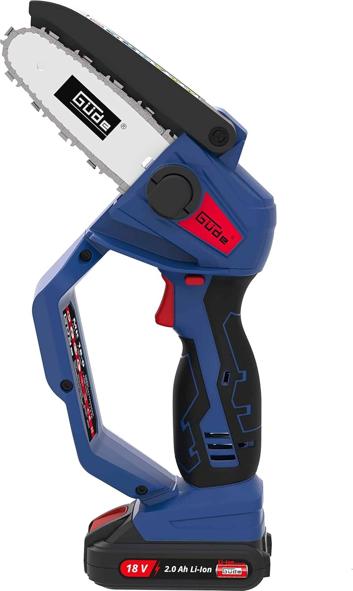 Test de la mini tronçonneuse sans fil Güde MK 18-201-05