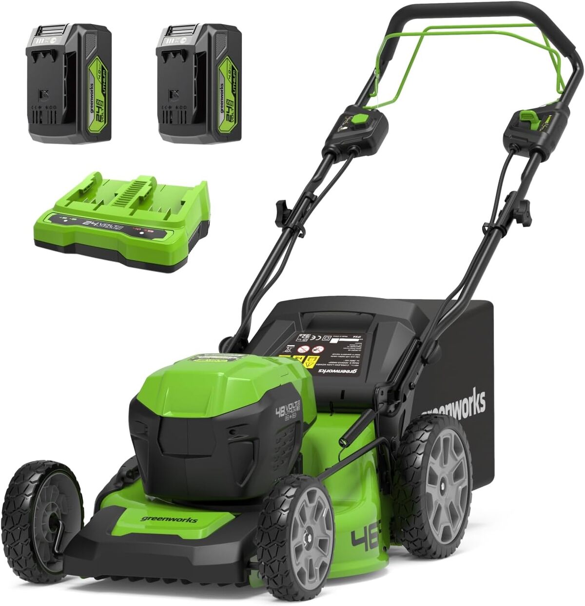 Test de la tondeuse sans fil Greenworks GD24X2LM46SPK4X