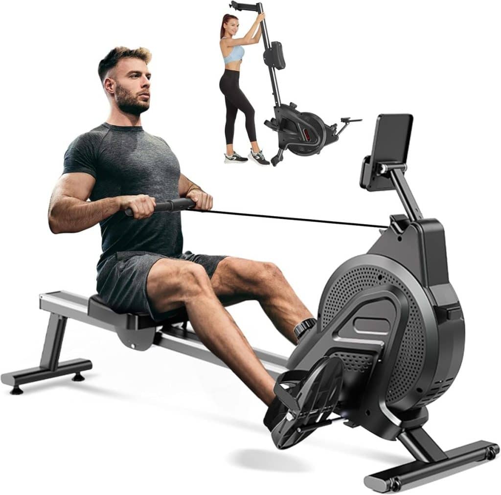 Test du rameur pliable magnétique 16 niveaux de résistance