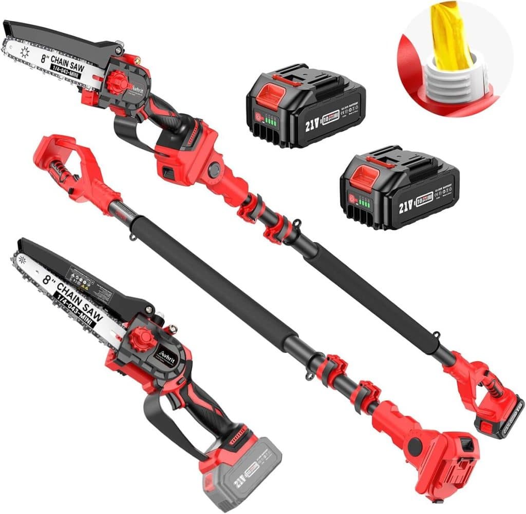 Test tronçonneuse télescopique sans fil Avhrit 8 pouces 8000 mAh