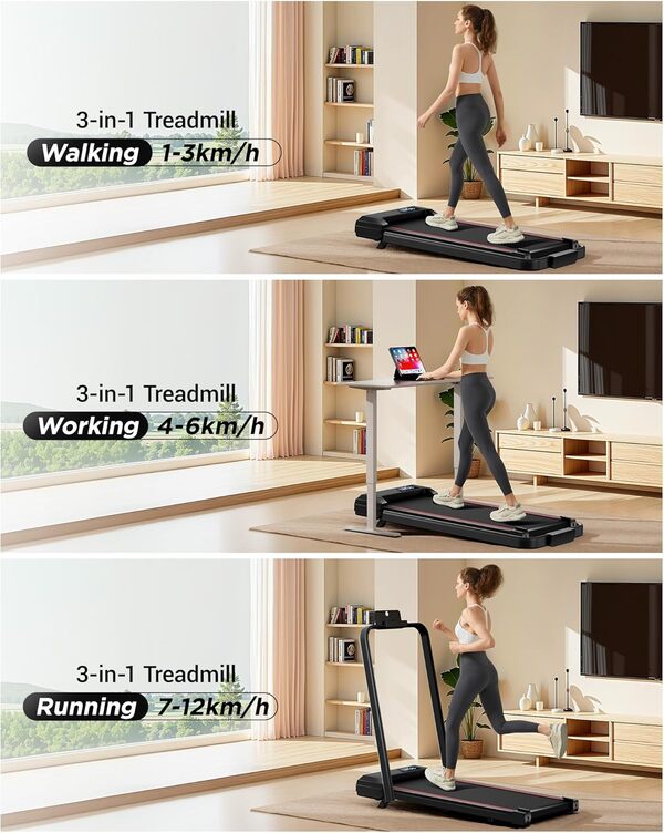 LONTEK Tapis de Marche Inclinable Pente à Triple Amortissement,2,5 CV Walking Pad,Tapis de Course Motorise Inclinable avec APP et Télécom, Charge Max. 136KG