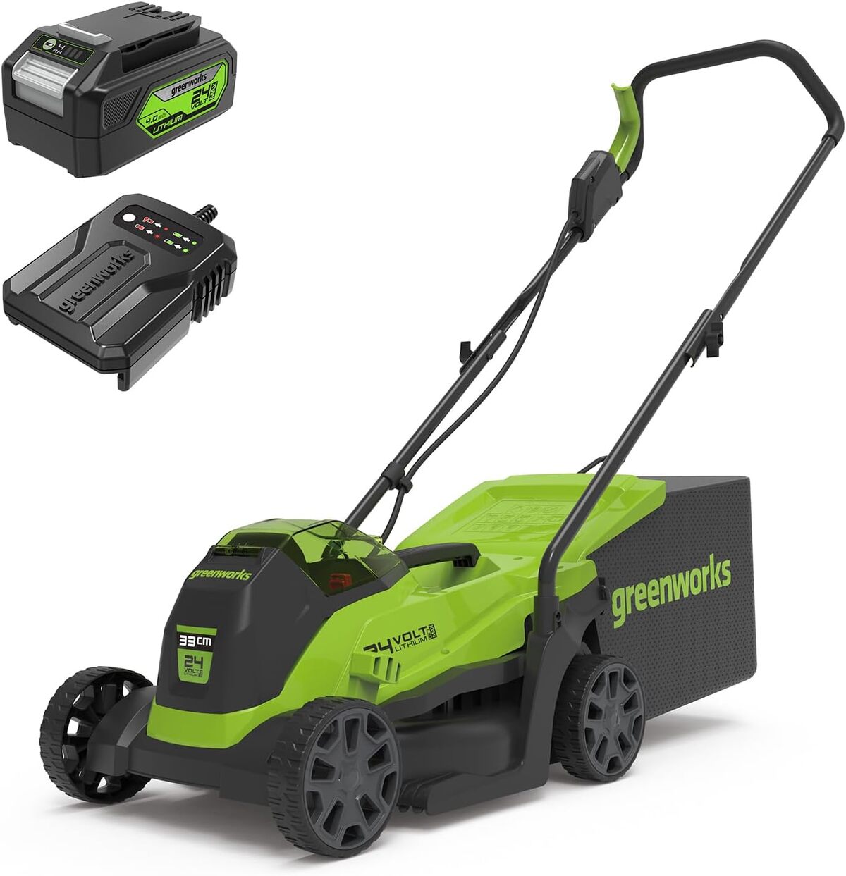 Test de la tondeuse sans fil Greenworks 24V 33cm, performance et autonomie