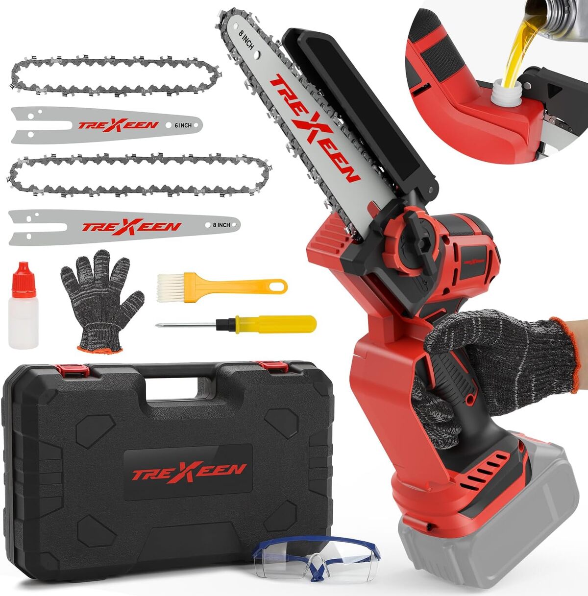 Test de la mini tronçonneuse sans fil 2 en 1 TREXEEN pour batteries Milwaukee M18