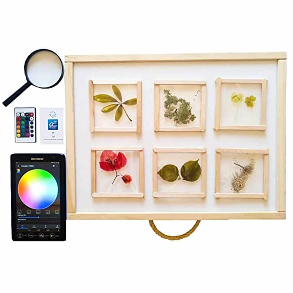 Test de la table lumineuse R-CRE@ Montessori 64x48 cm : éducative et interactive