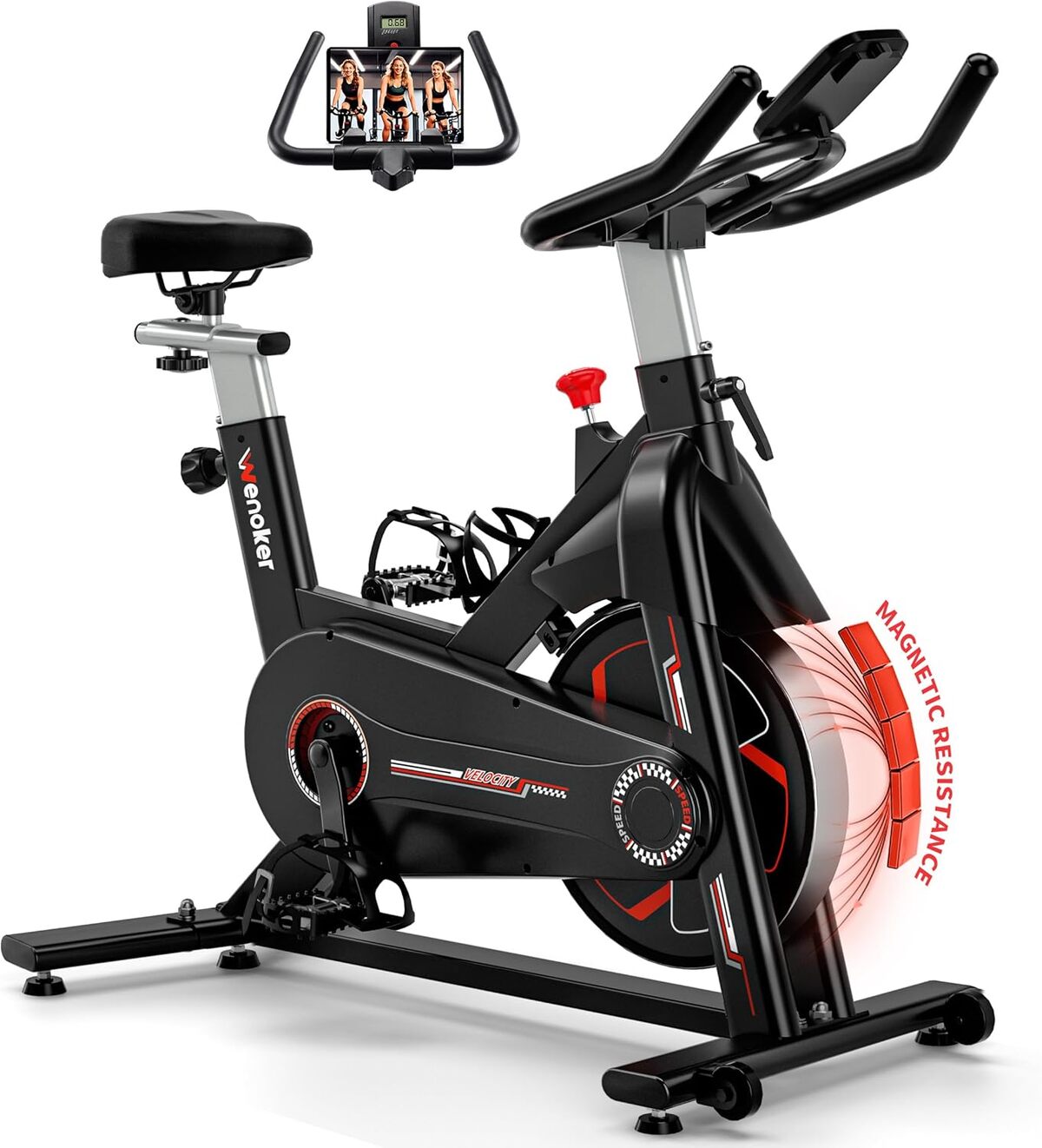 Test du vélo d'appartement Wenoker : résistance magnétique et écran LCD
