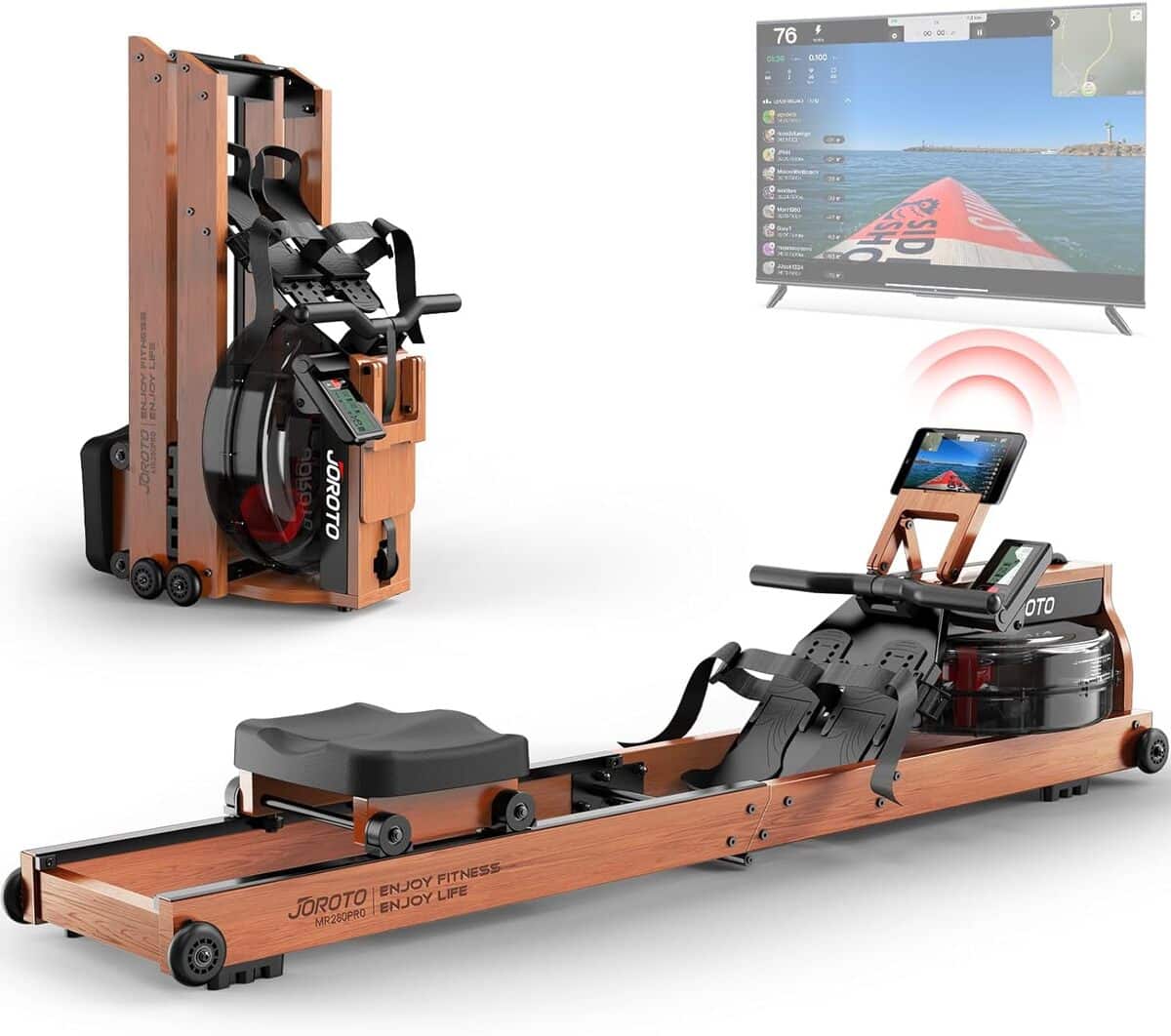 Test rameur Joroto pliable 150kg avec moniteur Bluetooth