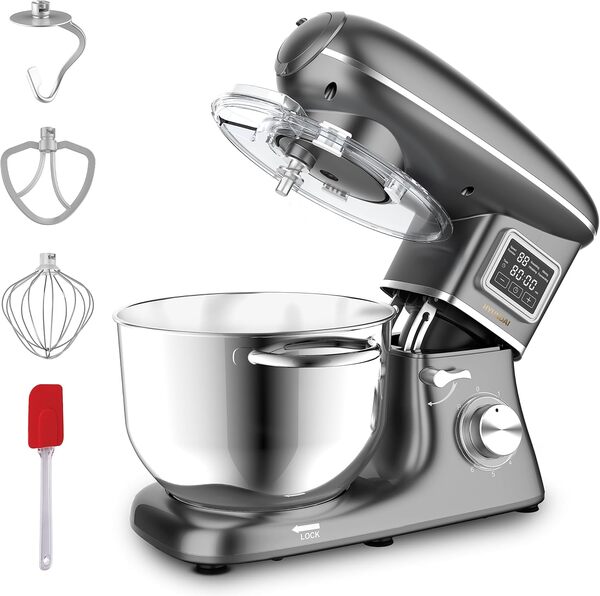 HYUNDAI Robot pâtissier multifonctions 1500W Bol 6.2L blender et hachoir- Temps programmable