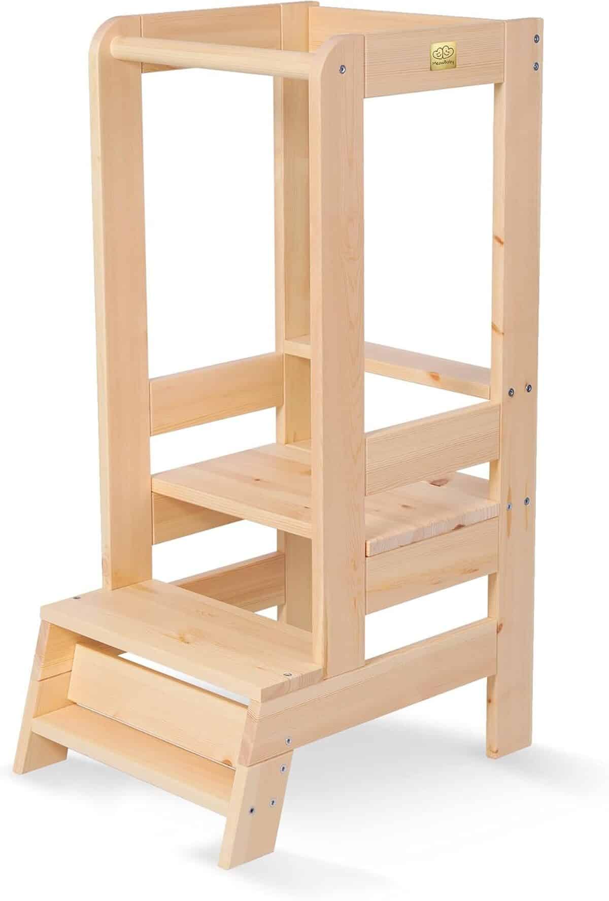 Test de la tour d'observation meowbaby en bois naturel