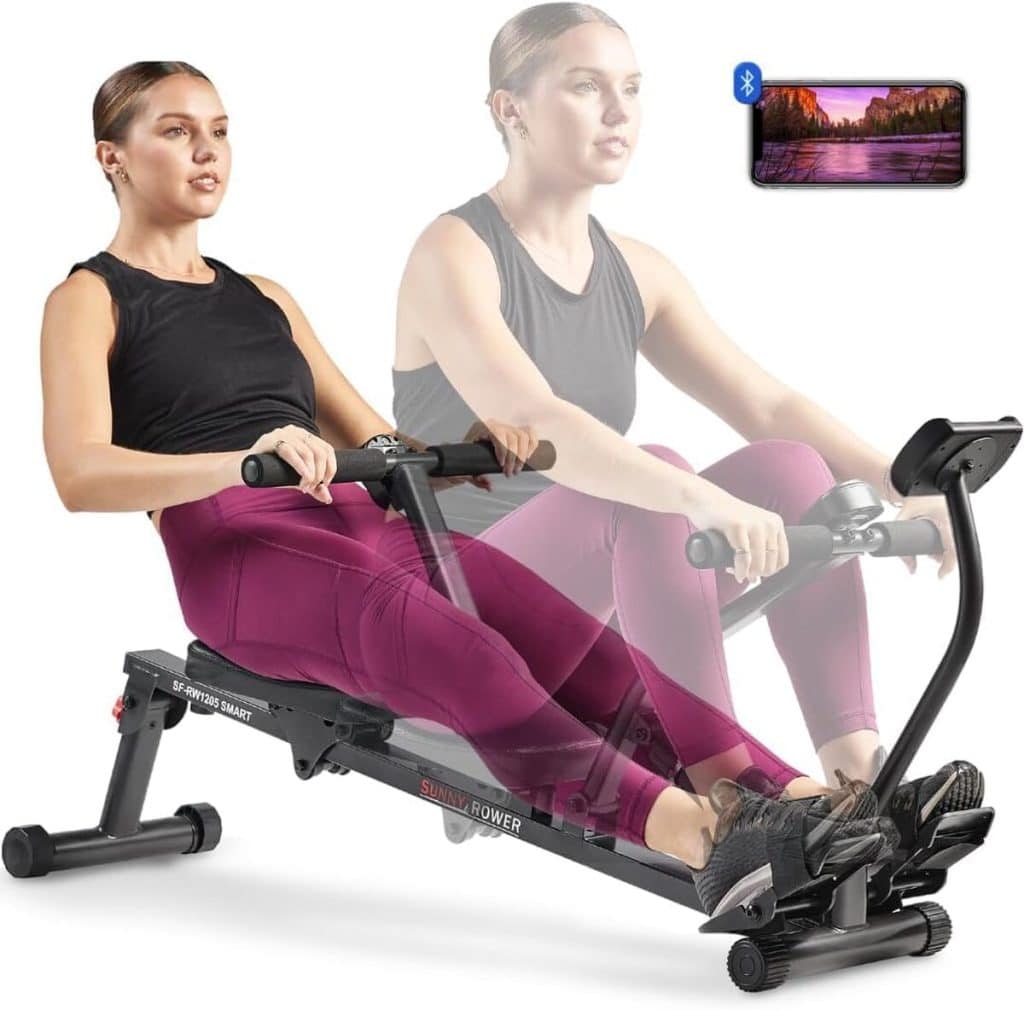 Test du rameur intelligent SF-RW1205SMART de Sunny Health & Fitness : compact et polyvalent