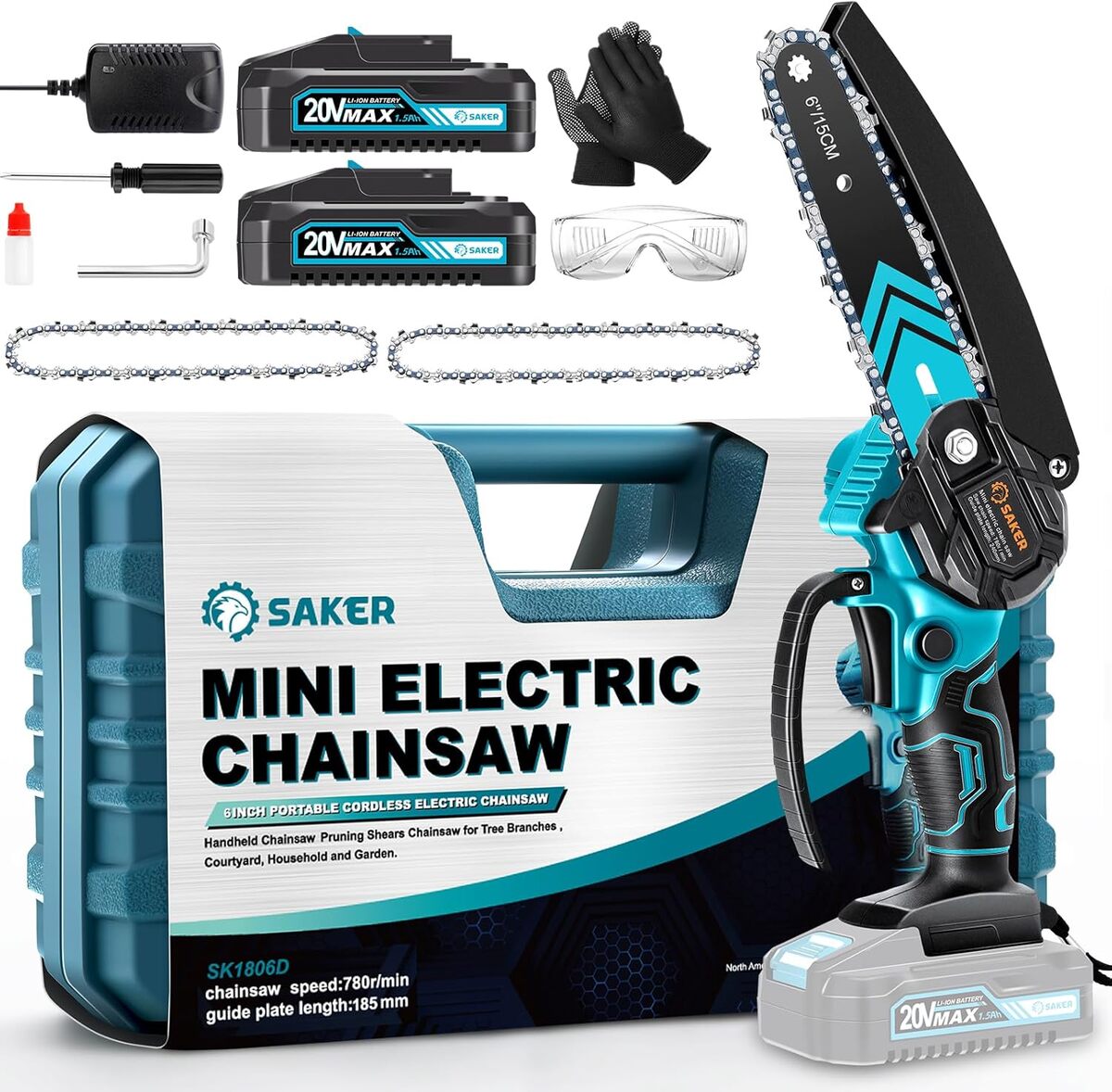 Test : scie électrique sans fil Saker Mini Chainsaw 6 pouces