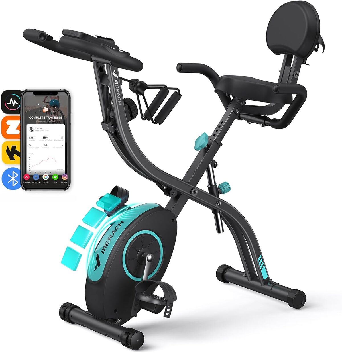 Test : vélo d'appartement pliable Merach 4 en 1, 16 niveaux de résistance