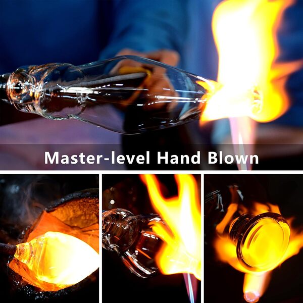 Lot de 4 verres à vin rouge soufflés à la main – Verres à vin en cristal de qualité supérieure avec longue tige, 538,6 g – Cadeau unique pour mariage, anniversaire, anniversaire de mariage – Idéal