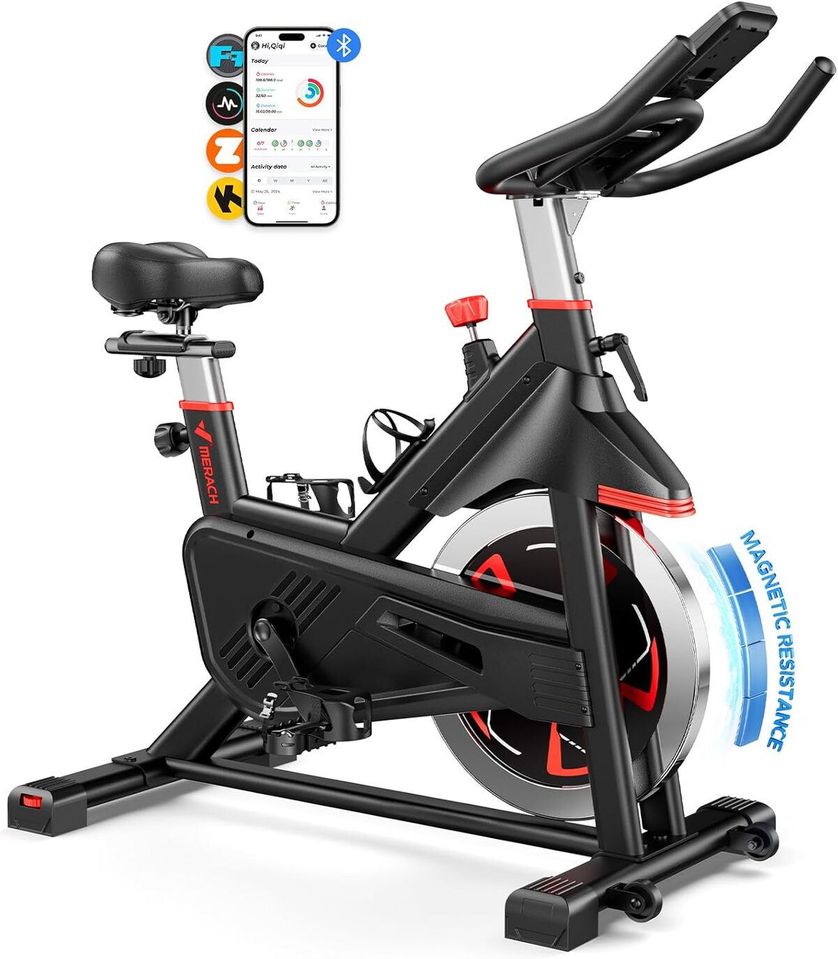 Test du vélo d'appartement Merach avec résistance magnétique et siège confortable