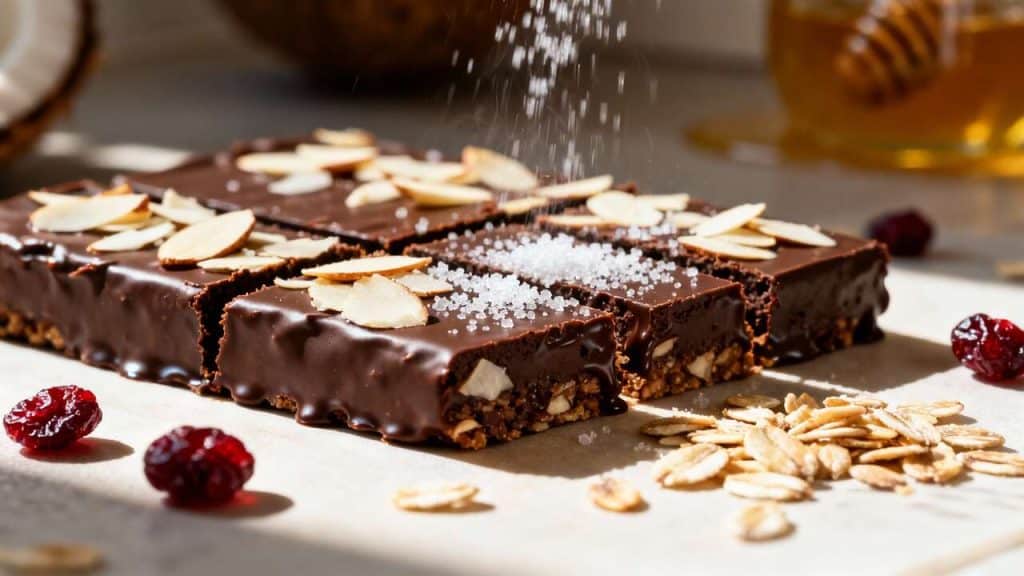 Barres énergétiques chocolat et fleur de sel : recette gourmande
