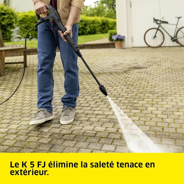 Kärcher Nettoyeur Haute Pression K 5 FJ, Pression max 145 bar, Débit 500 l/h, Surface 40 m²/h, Filtre à Eau, Poids 6.3kg, Pistolet & Flexible Haute Pression, Rotabuse, Lance Vario Power, Buse à Mousse