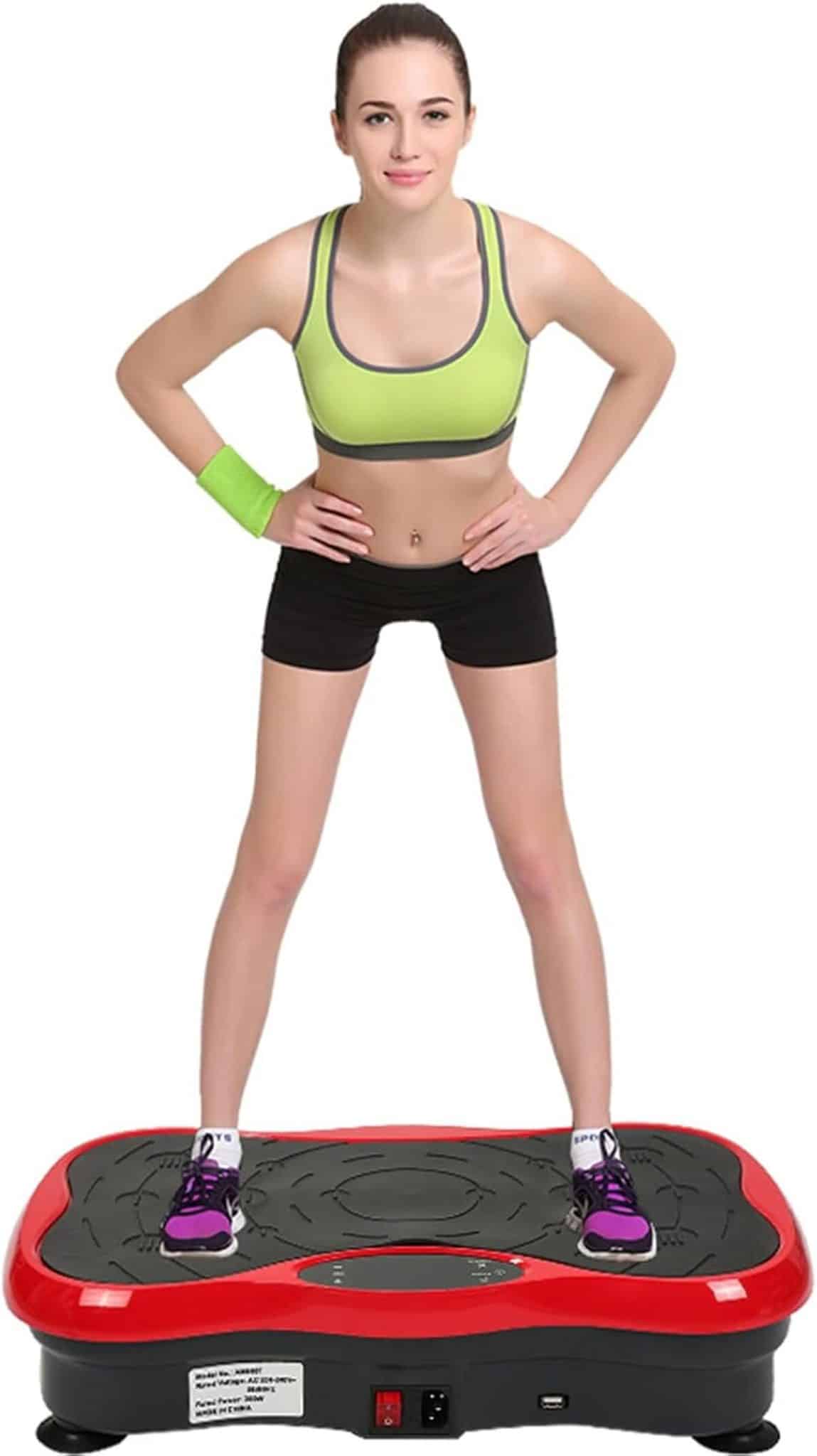 Test de la plateforme vibrante Basic Fitness noir-blanc