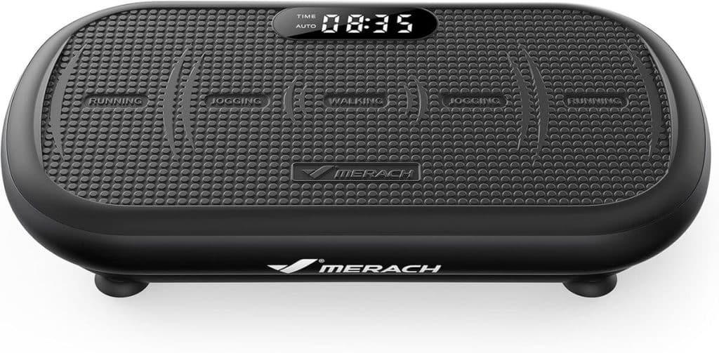 Test : plateforme vibrante Merach, performance et design gris