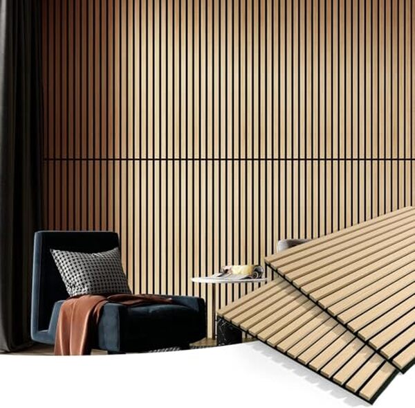 Découvrez l'efficacité des panneaux acoustiques Art3d avec lattes en bois pour mur et plafond, pour une acoustique optimale et un design élégant.