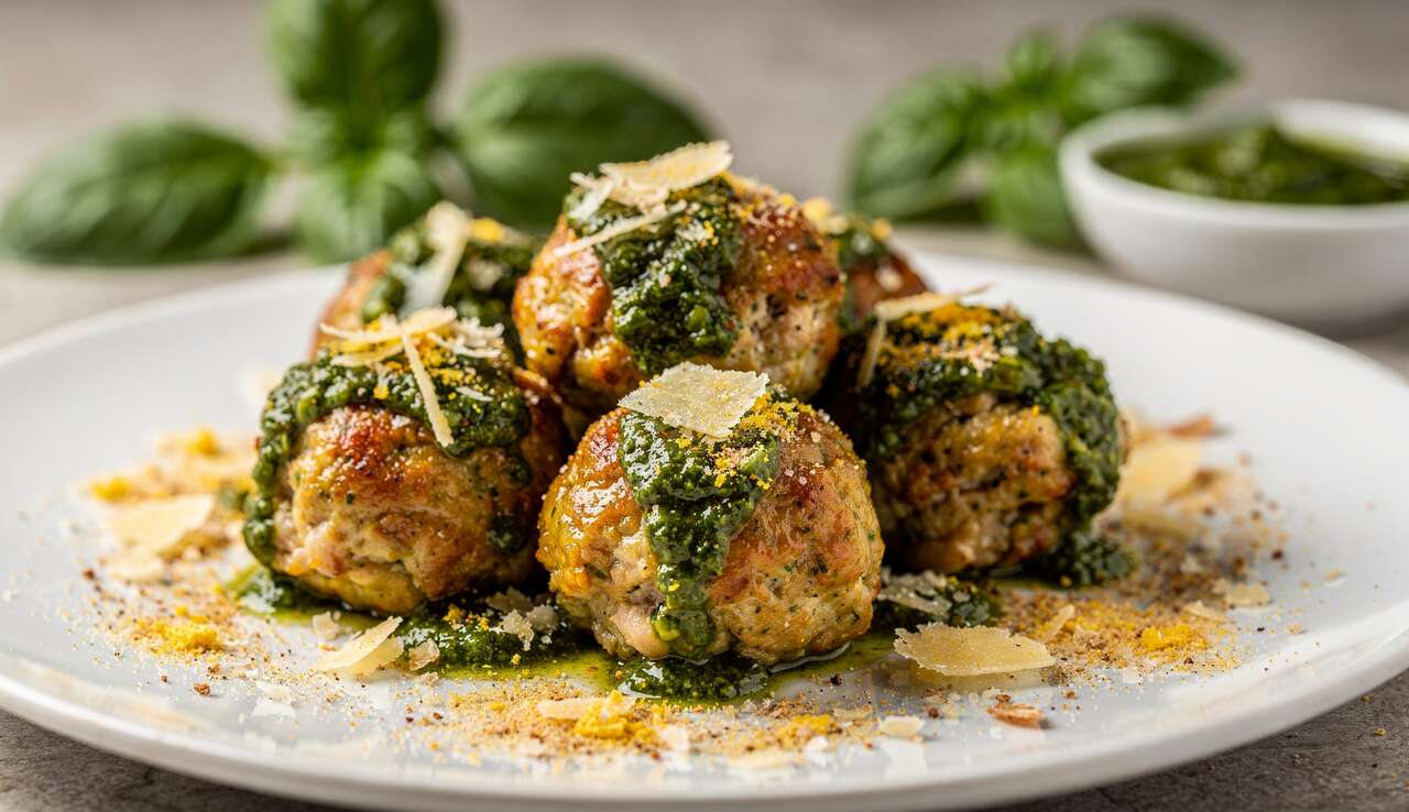Boulettes de poulet au pesto : recette savoureuse et facile
