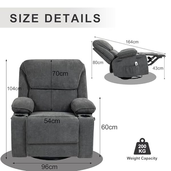 Apprenez-en plus sur notre test détaillé du fauteuil de relaxation inclinable à 150° avec massage et pivotement à 360° : confort absolu garanti  !