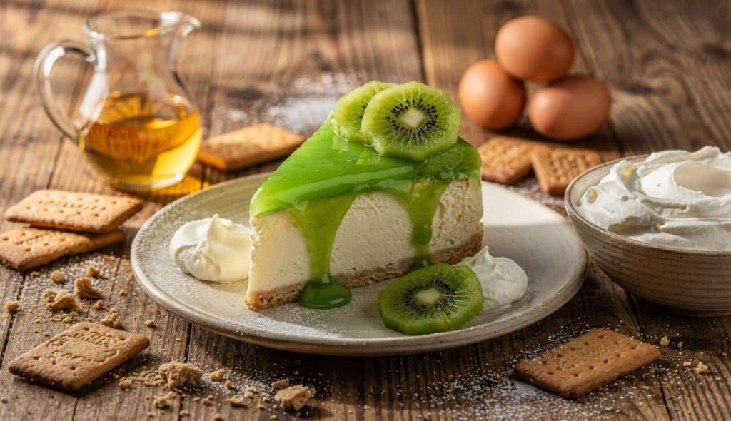 Cheesecake avec coulis de kiwi : une recette savoureuse