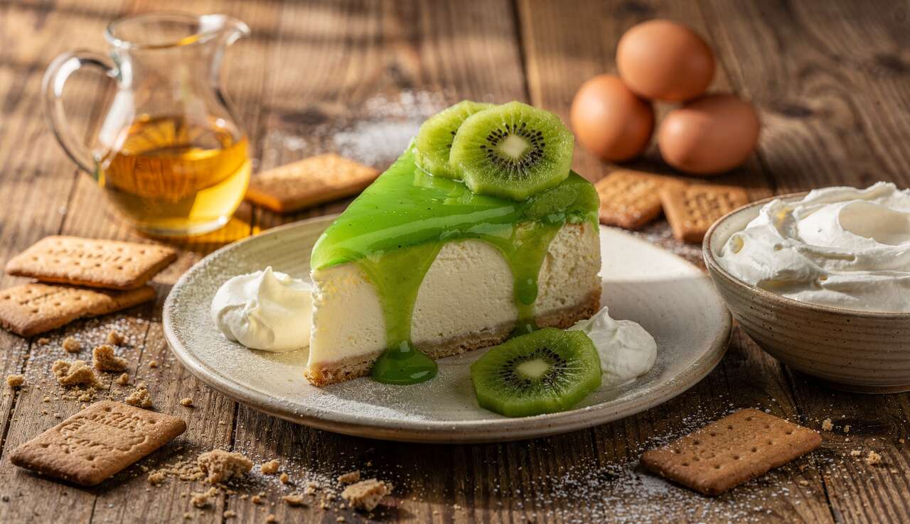 Cheesecake avec coulis de kiwi : une recette savoureuse