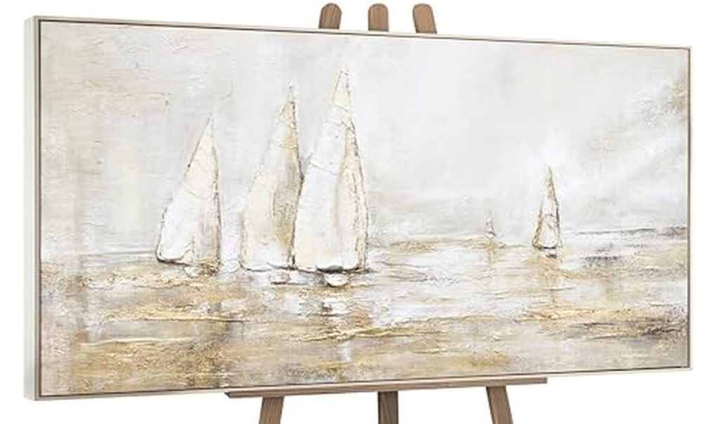 Avis : tableau mural YS Éblouissement solaire, peinture marine moderne