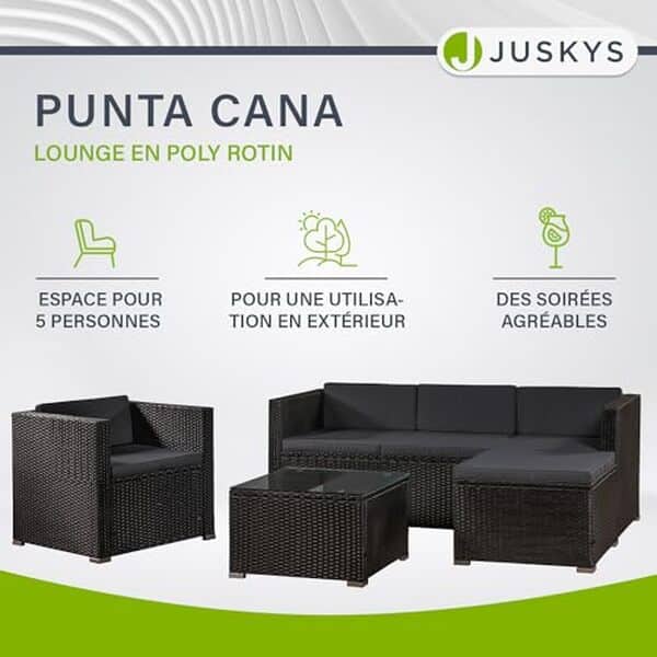 Découvrez notre test complet du salon de jardin Juskys Punta Cana. Profitez d'un espace extérieur élégant et résistant aux intempéries avec ce modèle moderne et fonctionnel.