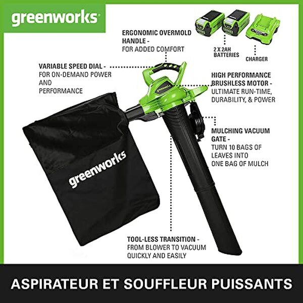 Découvrez notre test détaillé du souffleur sans fil Greenworks 40V GD40BVK2X et évaluez sa performance, son autonomie et son efficacité pour un jardin sans feuilles