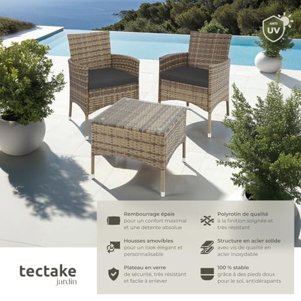 Découvrez notre test complet de l'ensemble salon de jardin TecTake pour balcon. Design chic, qualité et prix : tous les détails pour bien choisir votre mobilier de jardin. 