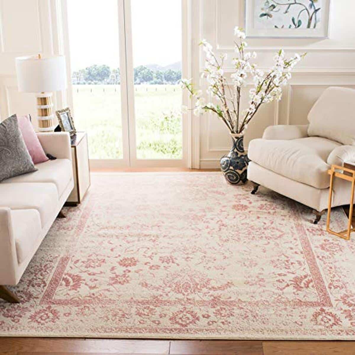 Avis sur le tapis Safavieh Adirondack ivoire et rose 270 x 360 cm