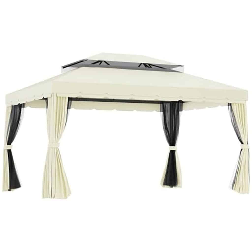 Test du tonnelle Outsunny Barnum 4x3 m avec doubles toits et moustiquaires