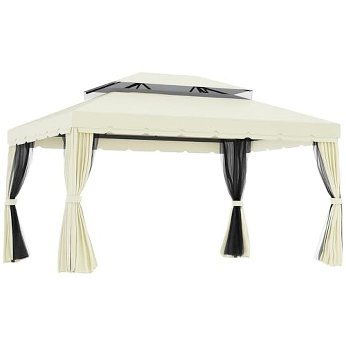 Test du tonnelle Outsunny Barnum 4x3 m avec doubles toits et moustiquaires