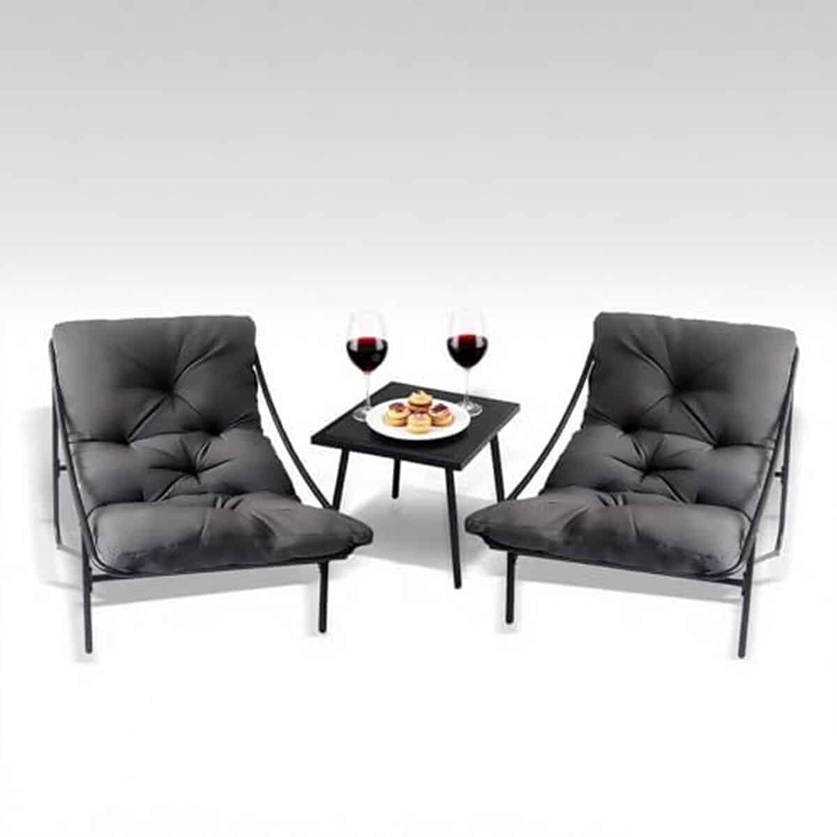 Test ensemble salon de jardin 3 pièces coussins amovibles