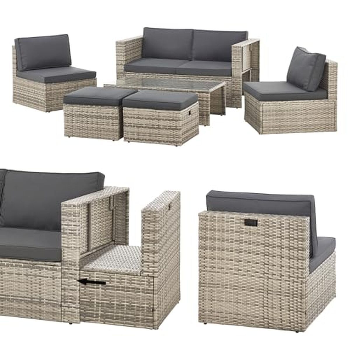 Test Juskys salon de jardin Salou : confort pour 6 personnes