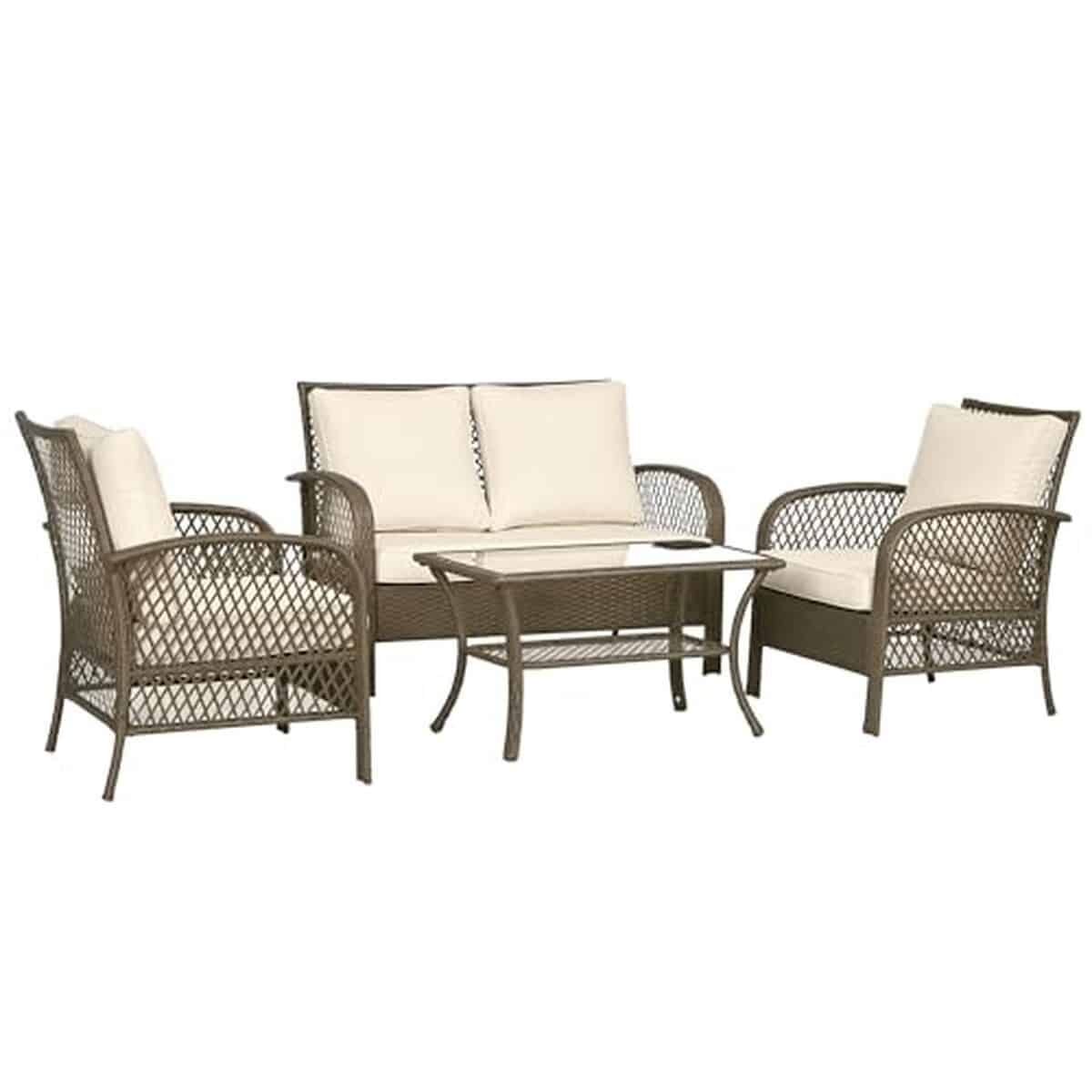 Test : salon de jardin Outsunny 4 places style colonial