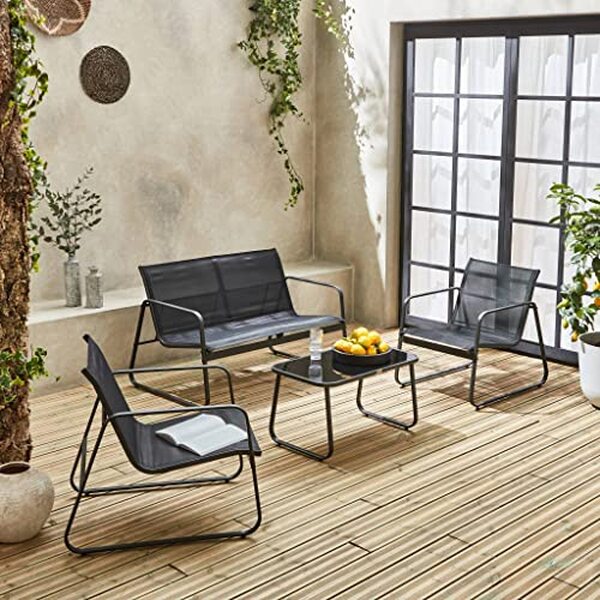 Découvrez notre avis complet sur ce salon de jardin en métal et textilène pour 4 personnes : design élégant, qualité et durabilité au meilleur prix. 
